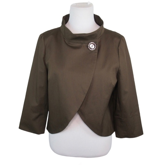 CINZIA ROCCA Vintage Tulip Front Crossover Cropped Jacket Women’s Size 12 - Picture 1 of 12